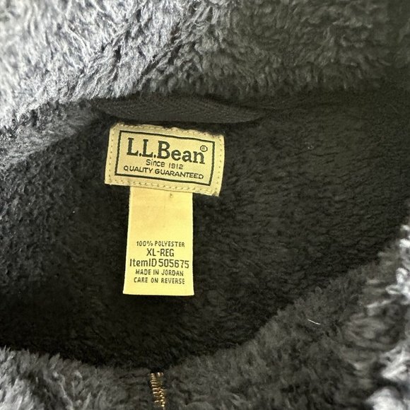 LL Bean Winterloft Fleece 1/4 Zip Sweatshirt Men Size XL Reg Pullover Navy Blue - Picture 7 of 8